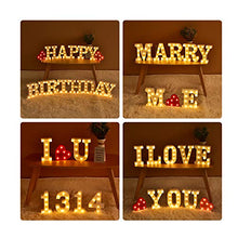 Load image into Gallery viewer, ODISTAR LED Light Up Marquee Letters, Battery Powered Sign Letter 26 Alphabet with Lights for Wedding Engagement Birthday Party Table Decoration bar Christmas Night Home,9’’, White (G)
